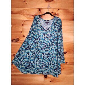 Roaman's Women's Plus Size 6X Thermal Waffle Top Shirt Henley Tunic